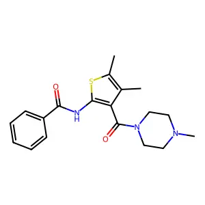 N-{4,5-dimethyl-3-[(4-methyl-1-piperazinyl)carbonyl]-2-thienyl}benzamide structure
