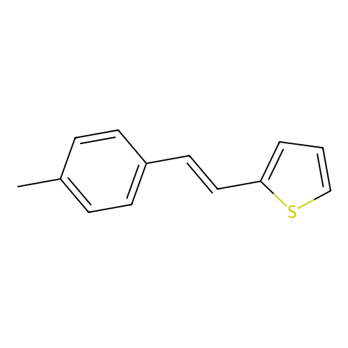 2-[(E)-2-(4-methylphenyl)ethenyl]thiophene structure