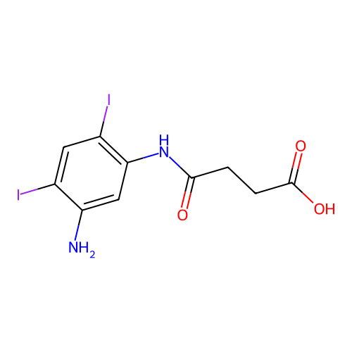 Butyric acid, 4-((5-amino-2,4-diiodophenyl)amino)-4-oxo- structure