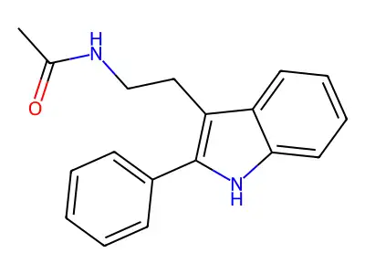 N-[2-(2-phenyl-1H-indol-3-yl)ethyl]acetamide structure