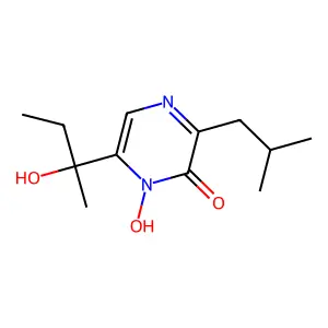 1-Hydroxy-6-(1-hydroxy-1-methylpropyl)-3-(2-methylpropyl)-2(1H)-pyrazinone structure