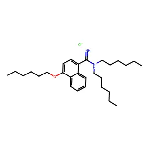 1-Naphthamidine, N,N-dihexyl-4-hexyloxy-, monohydrochloride structure