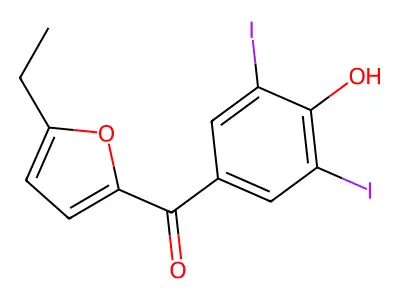 Ketone, 3,5-diiodo-4-hydroxyphenyl 5-ethyl-2-furyl structure