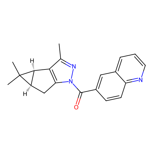 quinolin-6-yl((3bS,4aR)-3,4,4-trimethyl-3b,4,4a,5-tetrahydro-1H-cyclopropa[3,4]cyclopenta[1,2-c]pyrazol-1-yl)methanone structure