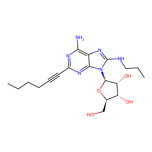 2-(1-Hexynyl)-8-propylaminoadenosine structure