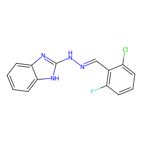 C14H10ClFN4 structure