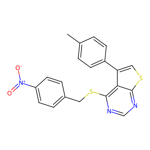5-(4-Methylphenyl)-4-[(4-nitrobenzyl)sulfanyl]thieno[2,3-d]pyrimidine structure