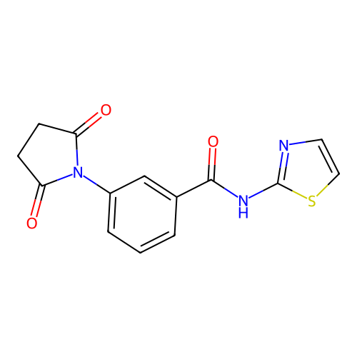 3-(2,5-dioxopyrrolidin-1-yl)-N-(1,3-thiazol-2-yl)benzamide structure