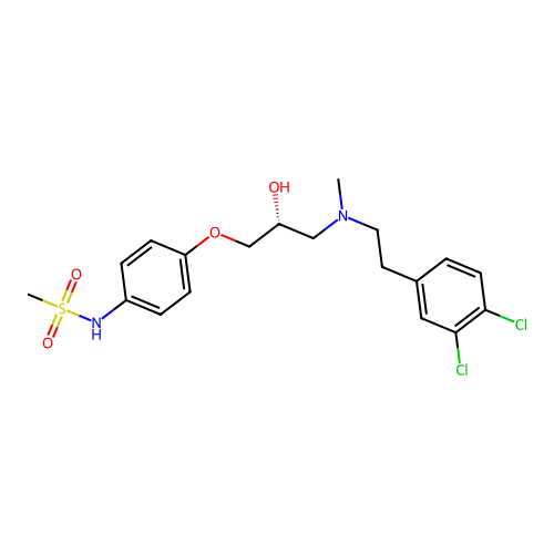 (R)-N-(4-(3-((3,4-Dichlorophenethyl)(methyl)amino)-2-hydroxypropoxy)phenyl)methanesulfonamide structure