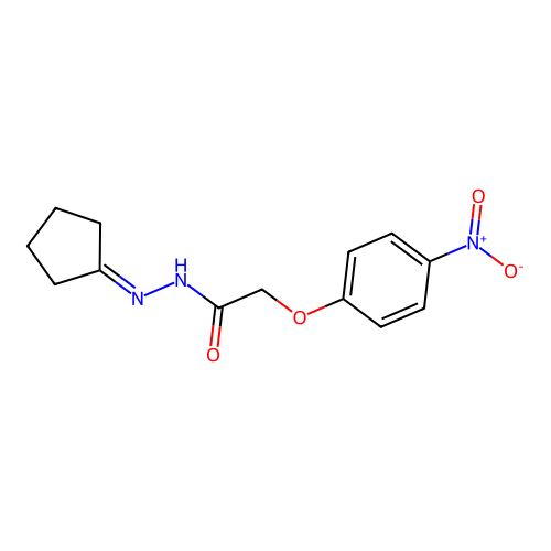 N'-cyclopentylidene-2-(4-nitrophenoxy)acetohydrazide structure
