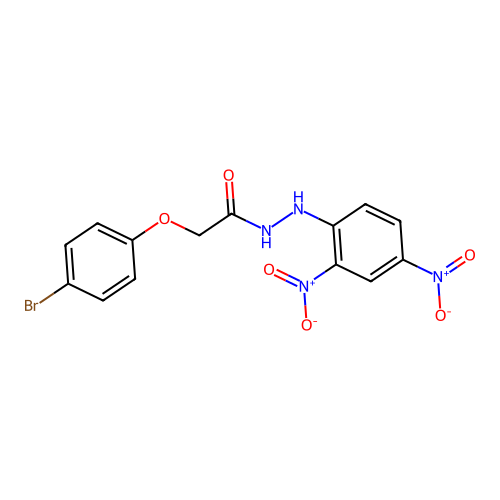 2-(4-bromophenoxy)-N'-(2,4-dinitrophenyl)acetohydrazide structure