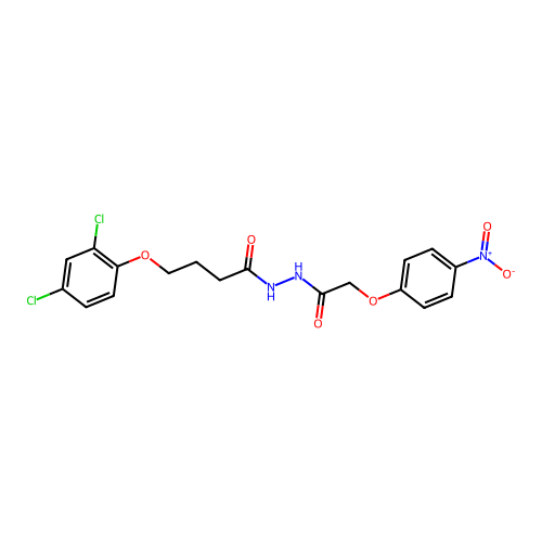 4-(2,4-dichlorophenoxy)-N'-[(4-nitrophenoxy)acetyl]butanehydrazide structure
