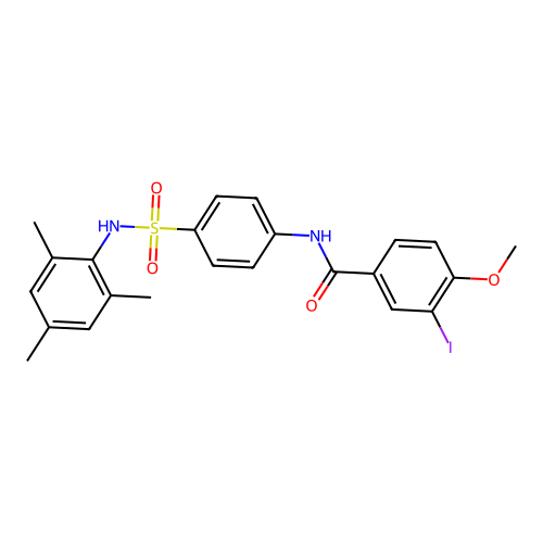 3-iodo-N-{4-[(mesitylamino)sulfonyl]phenyl}-4-methoxybenzamide structure