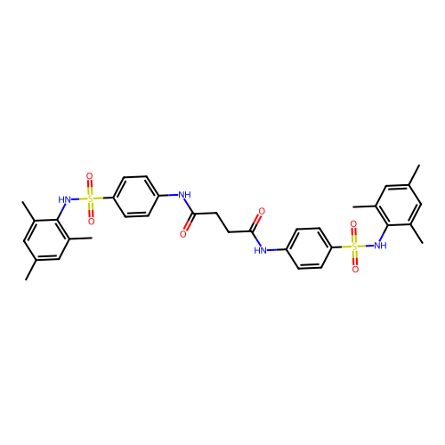 N~1~,N~4~-bis{4-[(mesitylamino)sulfonyl]phenyl}succinamide structure