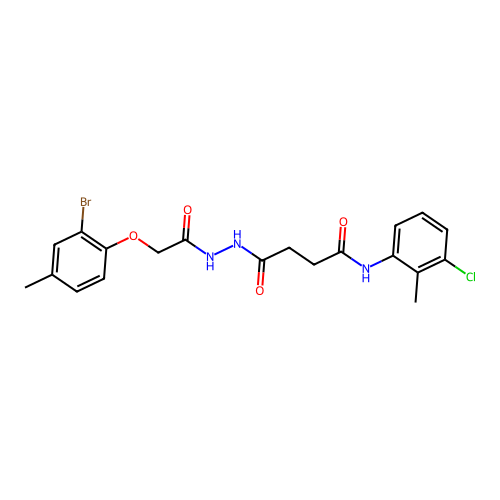 4-{2-[(2-bromo-4-methylphenoxy)acetyl]hydrazino}-N-(3-chloro-2-methylphenyl)-4-oxobutanamide structure