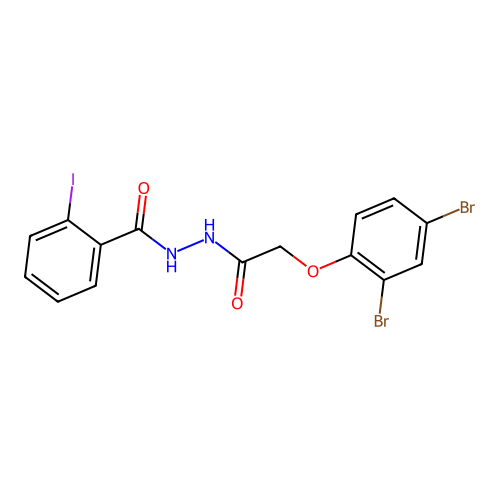 N'-[(2,4-dibromophenoxy)acetyl]-2-iodobenzohydrazide structure