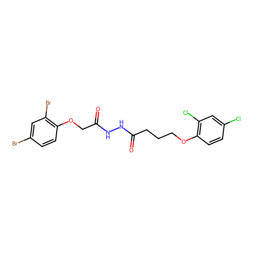 N'-[(2,4-dibromophenoxy)acetyl]-4-(2,4-dichlorophenoxy)butanehydrazide structure