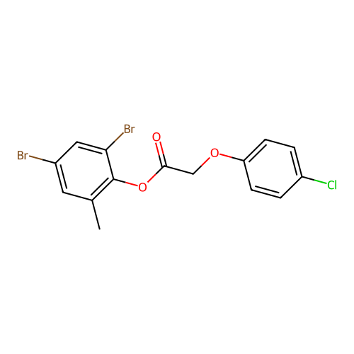 2,4-Dibromo-6-methylphenyl (4-chlorophenoxy)acetate structure