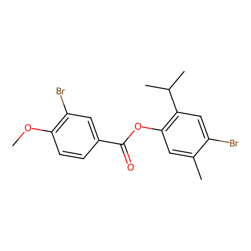 4-Bromo-5-methyl-2-(methylethyl)phenyl 3-bromo-4-methoxybenzoate structure