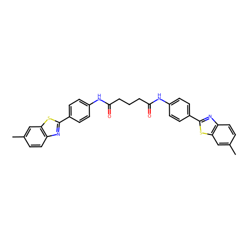 N,N'-bis[4-(6-methyl-1,3-benzothiazol-2-yl)phenyl]pentanediamide structure