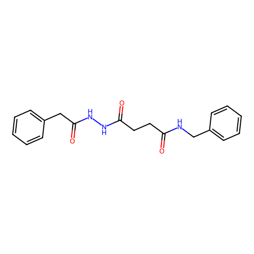 N-benzyl-4-oxo-4-[2-(phenylacetyl)hydrazino]butanamide structure