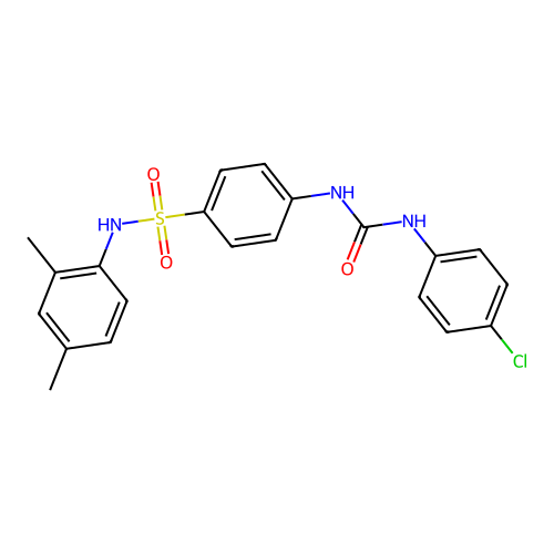 4-{[(4-chloroanilino)carbonyl]amino}-N-(2,4-dimethylphenyl)benzenesulfonamide structure