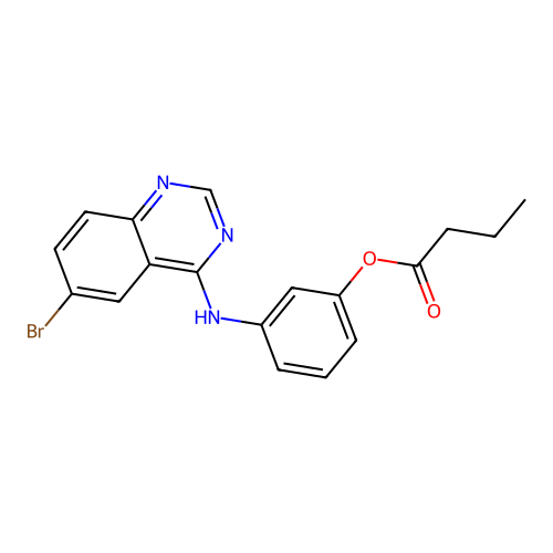 3-[(6-Bromoquinazolin-4-yl)amino]phenyl butanoate structure