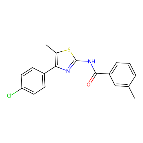 N-[4-(4-chlorophenyl)-5-methyl-1,3-thiazol-2-yl]-3-methylbenzamide structure