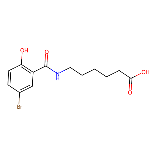 6-{[(5-Bromo-2-hydroxyphenyl)carbonyl]amino}hexanoic acid structure