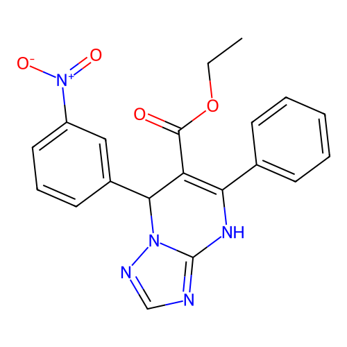 ethyl 7-(3-nitrophenyl)-5-phenyl-4,7-dihydro[1,2,4]triazolo[1,5-a]pyrimidine-6-carboxylate structure