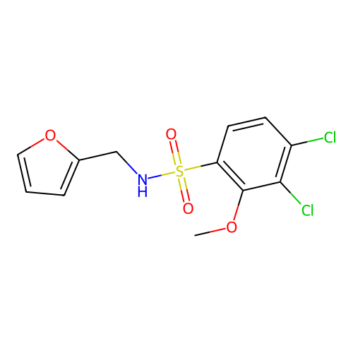 [(3,4-Dichloro-2-methoxyphenyl)sulfonyl](2-furylmethyl)amine structure