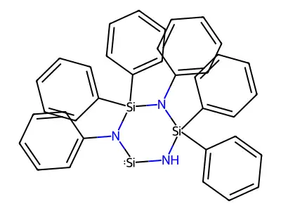 2,2,4,4,6,6-Hexaphenylcyclotrisilazane structure