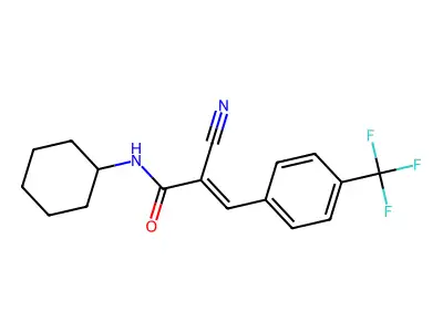 2-cyano-N-cyclohexyl-3-[4-(trifluoromethyl)phenyl]prop-2-enamide structure