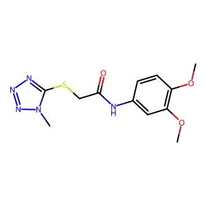 N-(3,4-dimethoxyphenyl)-2-(1-methyltetrazol-5-yl)sulfanylacetamide structure