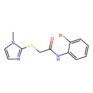 N-(2-bromophenyl)-2-[(1-methyl-1H-imidazol-2-yl)sulfanyl]acetamide structure