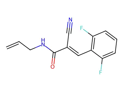 2-cyano-3-(2,6-difluorophenyl)-N-(prop-2-en-1-yl)prop-2-enamide structure