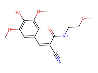 2-cyano-3-(4-hydroxy-3,5-dimethoxyphenyl)-N-(2-methoxyethyl)prop-2-enamide structure