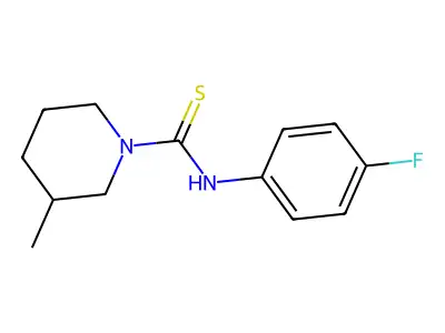 N-(4-fluorophenyl)-3-methylpiperidine-1-carbothioamide structure