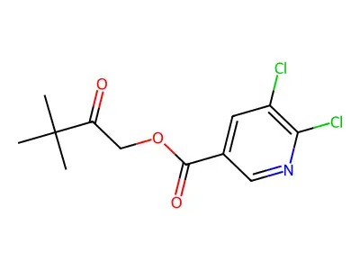 3,3-Dimethyl-2-oxobutyl 5,6-dichloropyridine-3-carboxylate structure
