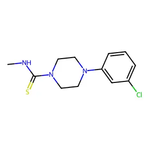 4-(3-chlorophenyl)-N-methylpiperazine-1-carbothioamide structure