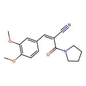 alpha-[(3,4-Dimethoxyphenyl)methylene]-beta-oxo-1-pyrrolidinepropanenitrile structure