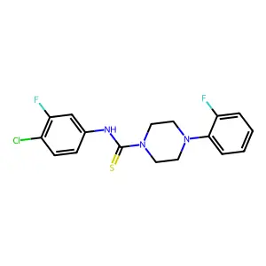 N-(4-chloro-3-fluorophenyl)-4-(2-fluorophenyl)piperazine-1-carbothioamide structure