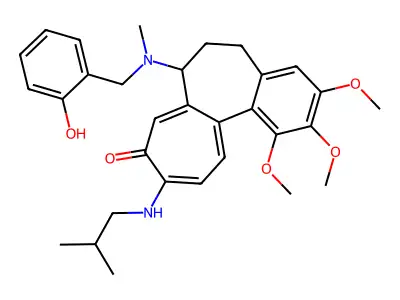 7-[(2-hydroxyphenyl)methyl-methylamino]-1,2,3-trimethoxy-10-(2-methylpropylamino)-6,7-dihydro-5H-benzo[a]heptalen-9-one structure