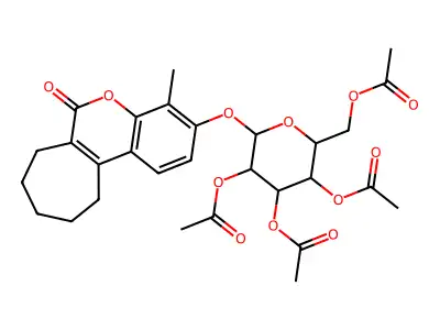 [3,4,5-triacetyloxy-6-[(4-methyl-6-oxo-8,9,10,11-tetrahydro-7H-cyclohepta[c]chromen-3-yl)oxy]oxan-2-yl]methyl acetate structure