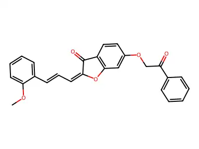 2-[3-(2-Methoxyphenyl)prop-2-en-1-ylidene]-6-(2-oxo-2-phenylethoxy)-1-benzofuran-3(2H)-one structure