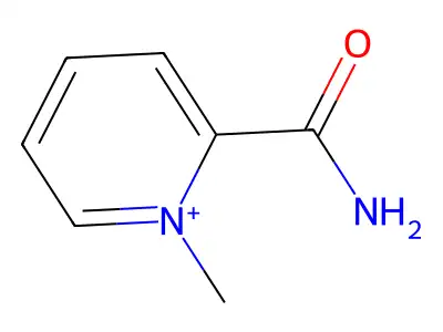 Pyridinium, 2-(aminocarbonyl)-1-methyl-(9CI) structure