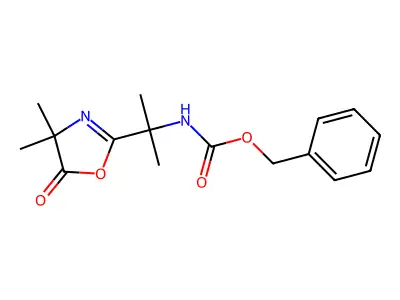 benzyl N-[2-(4,4-dimethyl-5-oxo-4,5-dihydro-1,3-oxazol-2-yl)propan-2-yl]carbamate structure