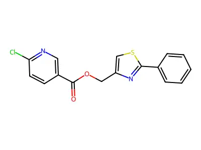 (2-Phenyl-1,3-thiazol-4-yl)methyl 6-chloropyridine-3-carboxylate structure