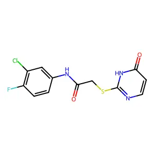 N-(3-chloro-4-fluorophenyl)-2-[(6-oxo-1H-pyrimidin-2-yl)sulfanyl]acetamide structure