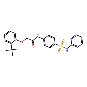 2-(2-tert-butylphenoxy)-N-[4-(pyridin-2-ylsulfamoyl)phenyl]acetamide structure